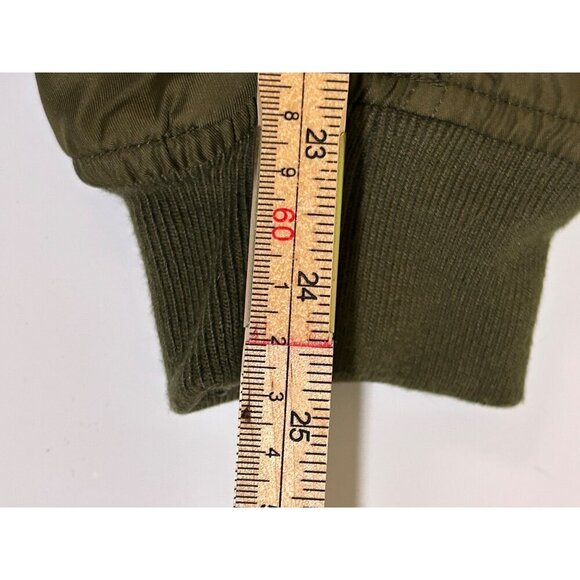 Topshop army green satin bomber jacket womens sz 8 GUC - Picture 7 of 8